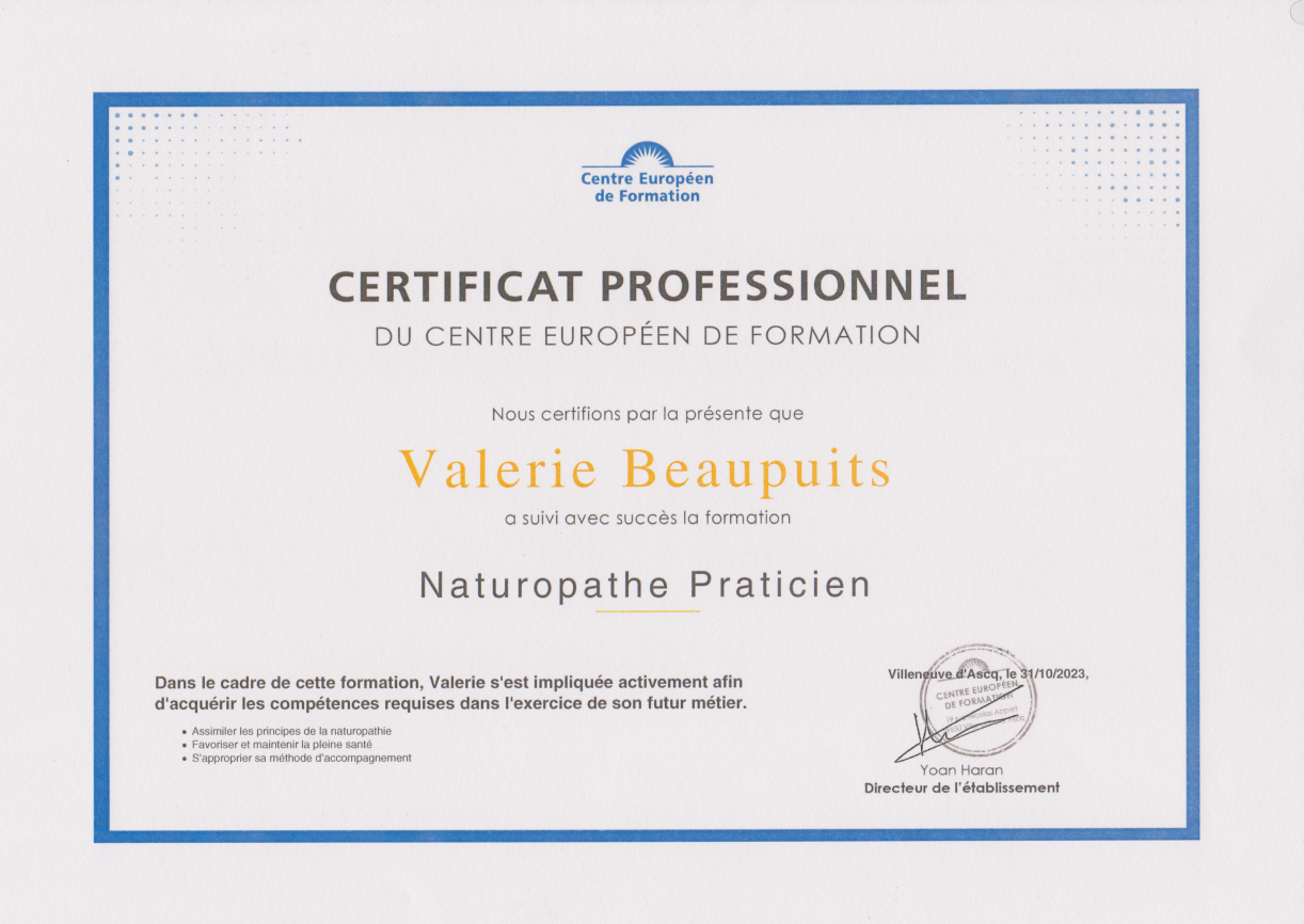 Diplôme de Naturopathe
